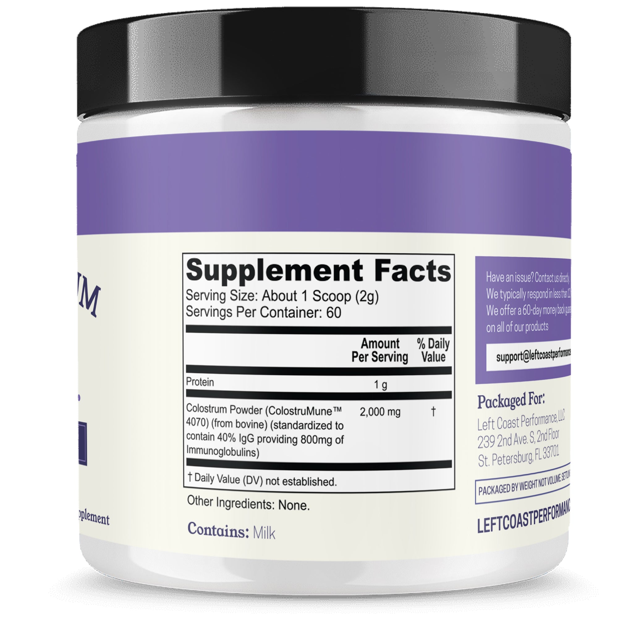 Colostrum Powder 40% IgG, 120gm