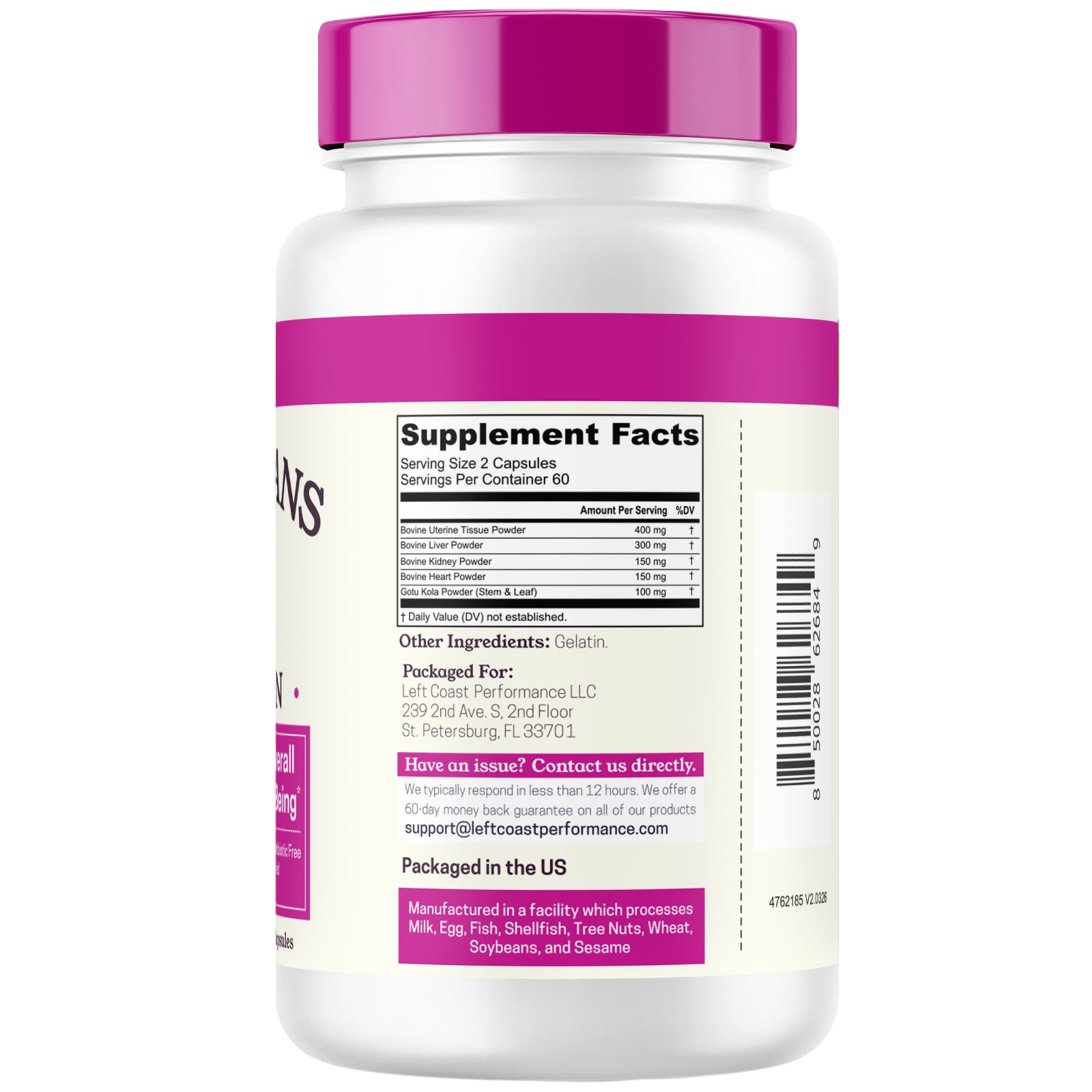 Beef Organs For Women Capsules, 120ct