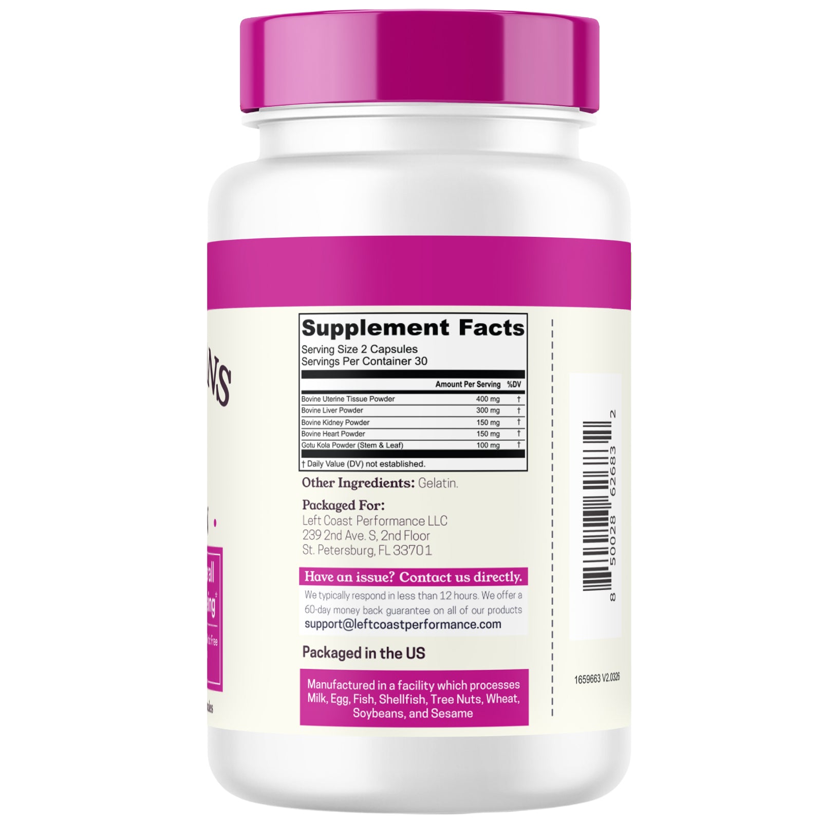 Beef Organs For Women Capsules, 60ct
