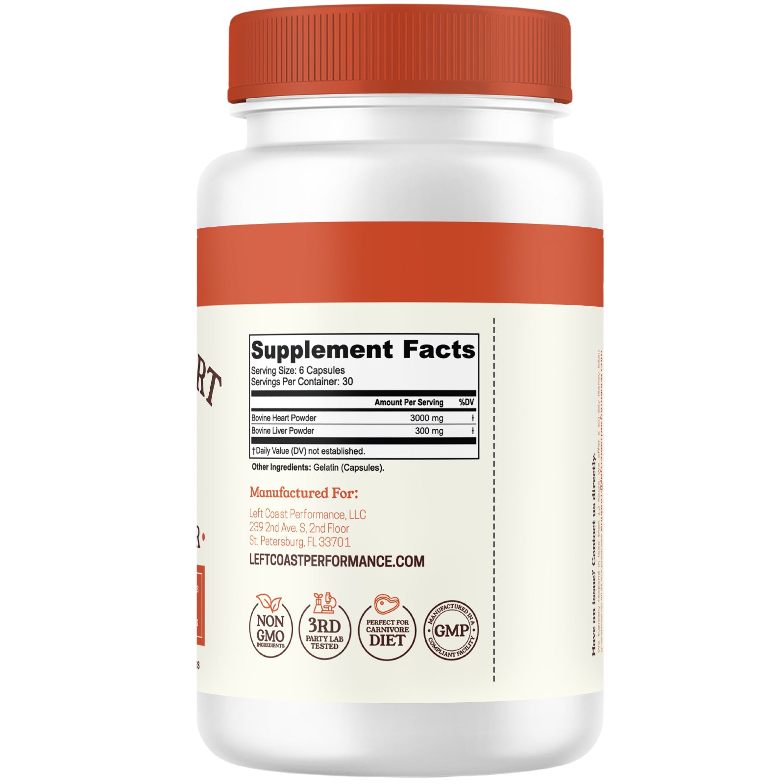 Bovine Heart Capsules, 180ct