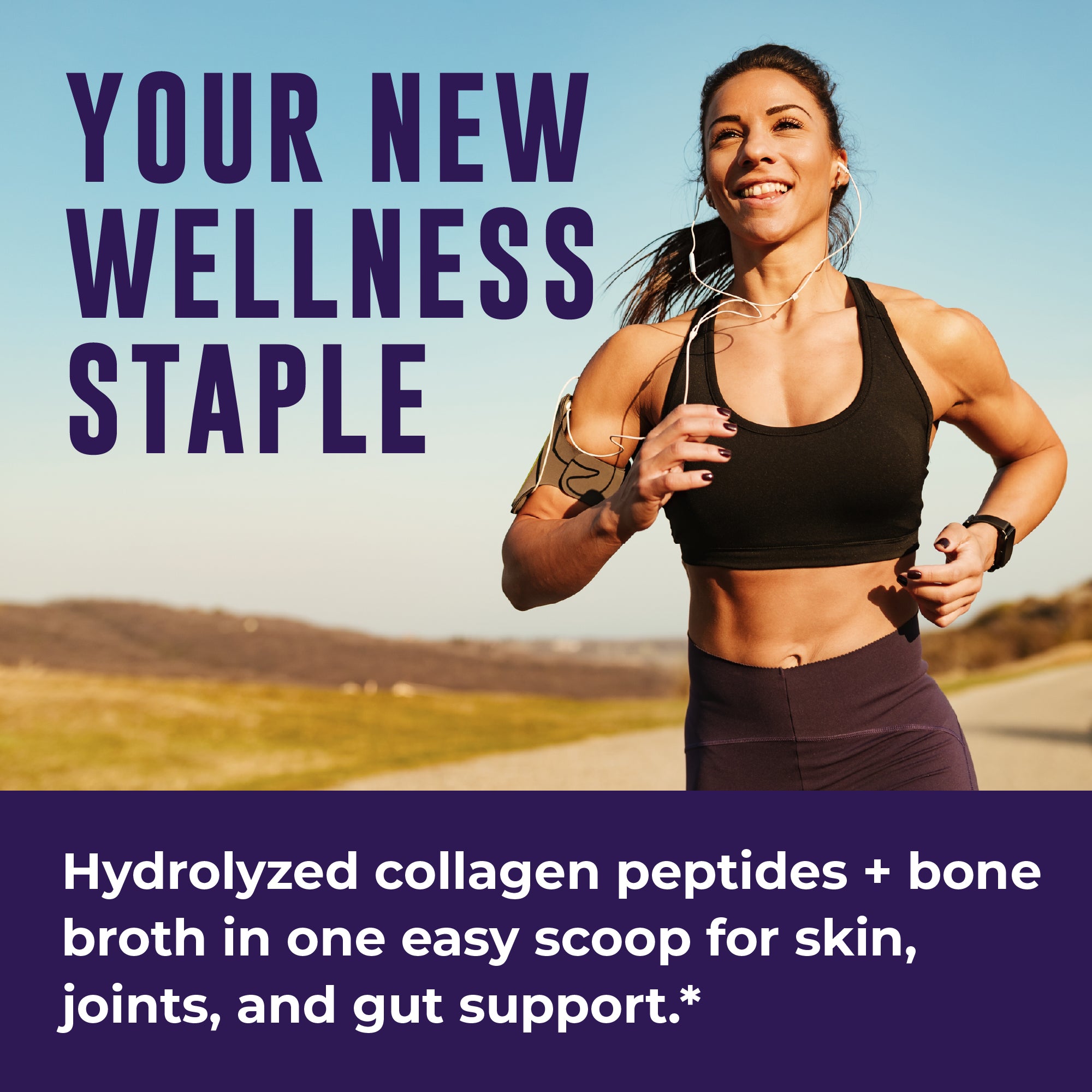 Collagen + Bone Broth Powder, Unflavored, 16oz
