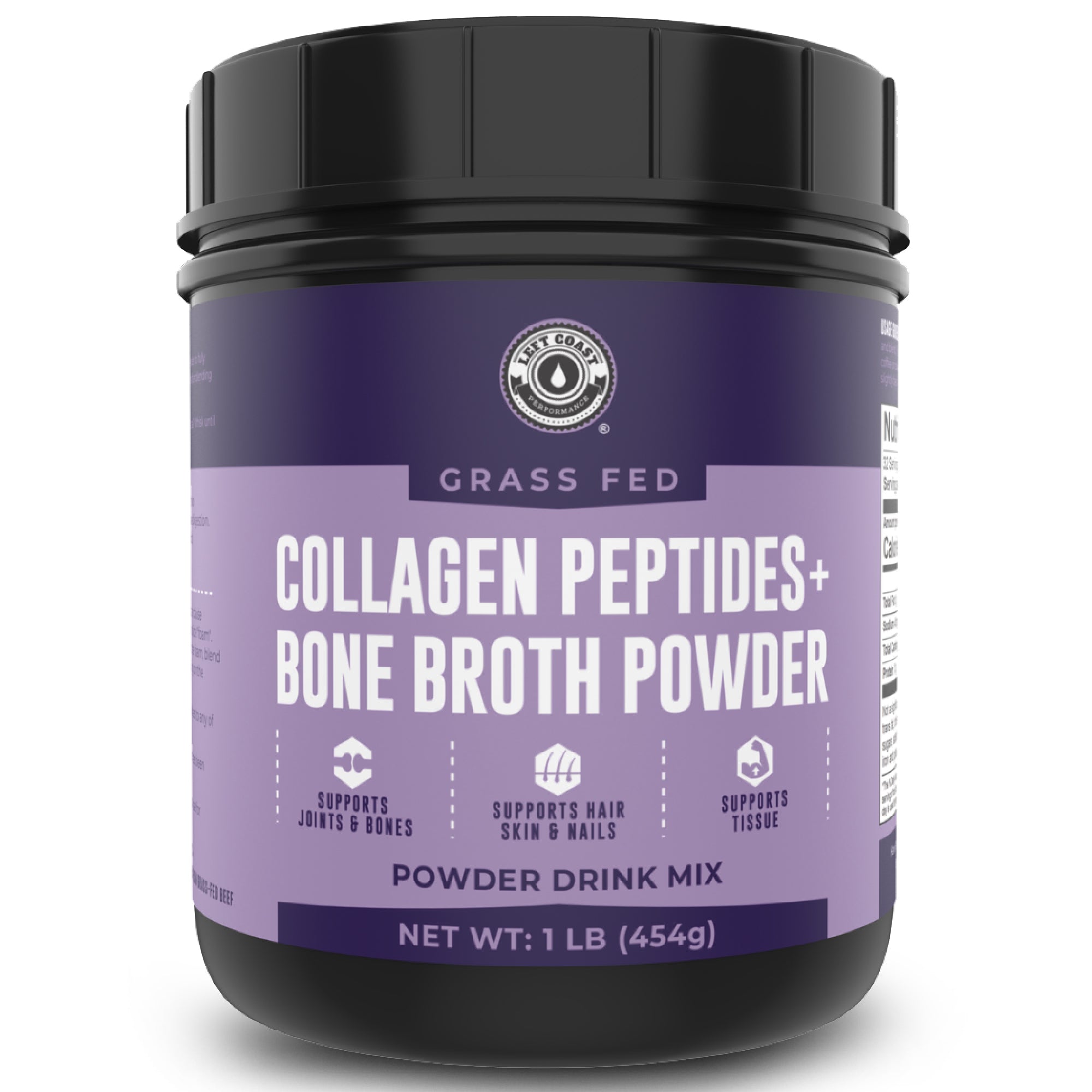 Collagen + Bone Broth Powder, Unflavored, 16oz