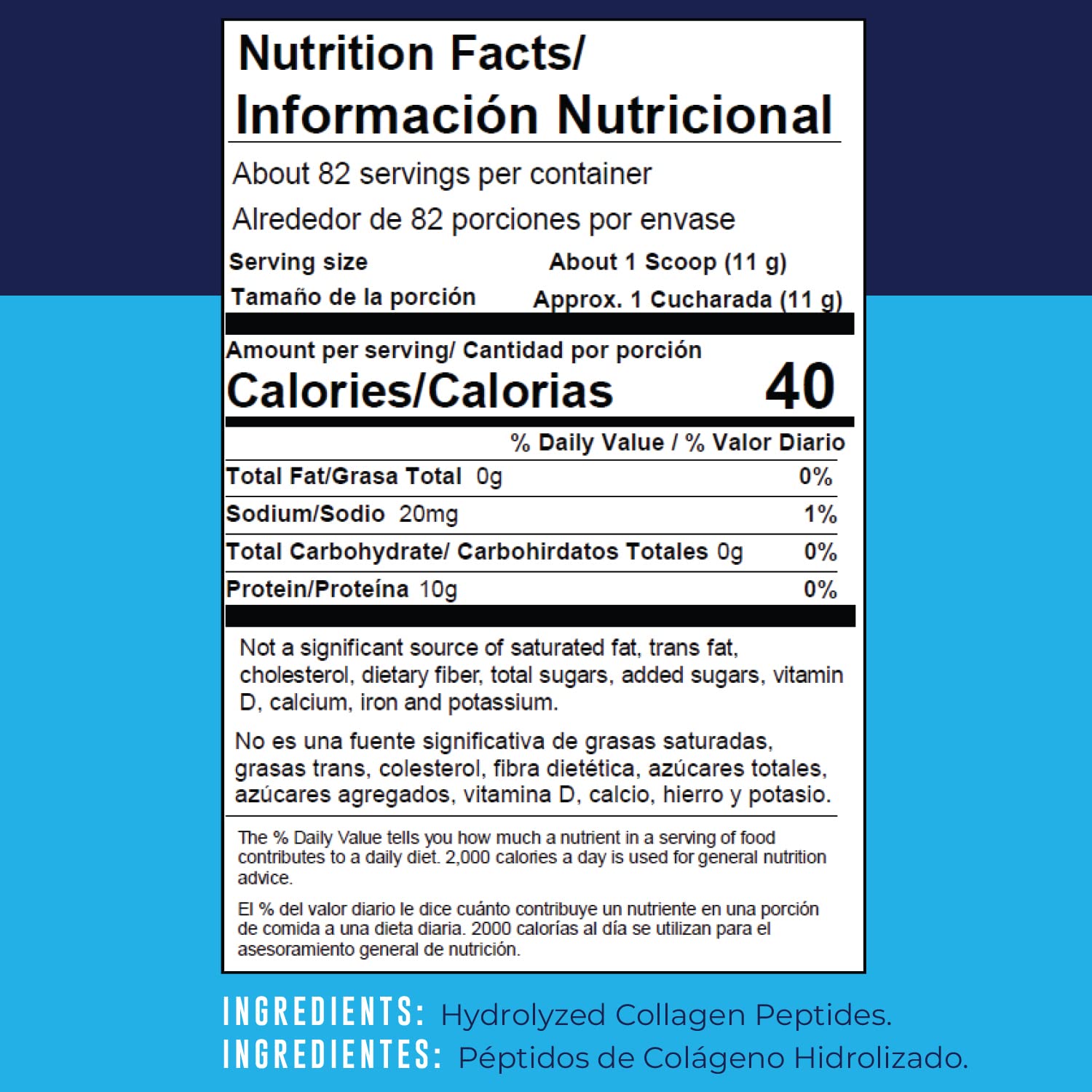 Hydrolyzed Collagen Peptides (Bilingual), Unflavored, 32oz