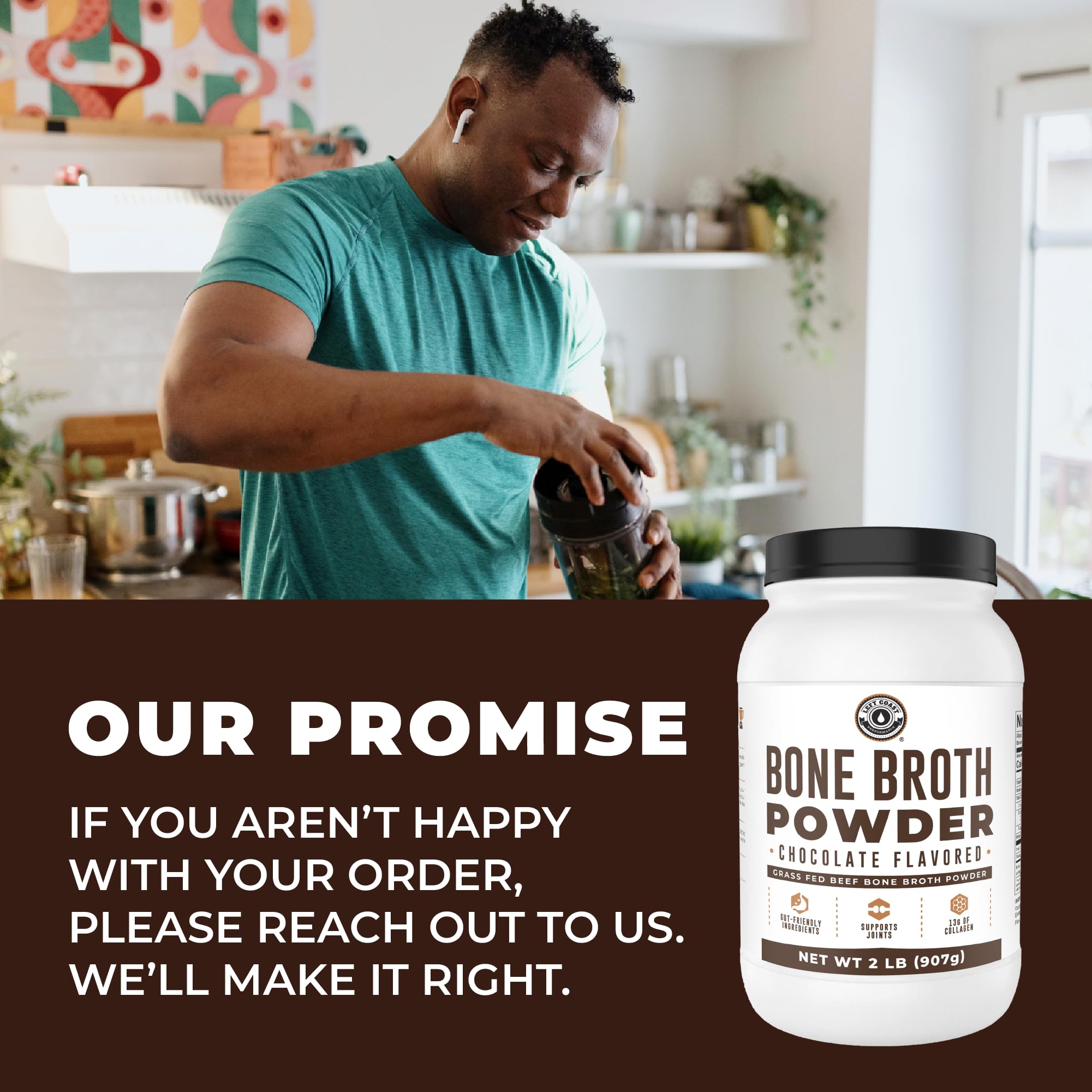 Bone Broth Protein Powder, Chocolate, 32oz