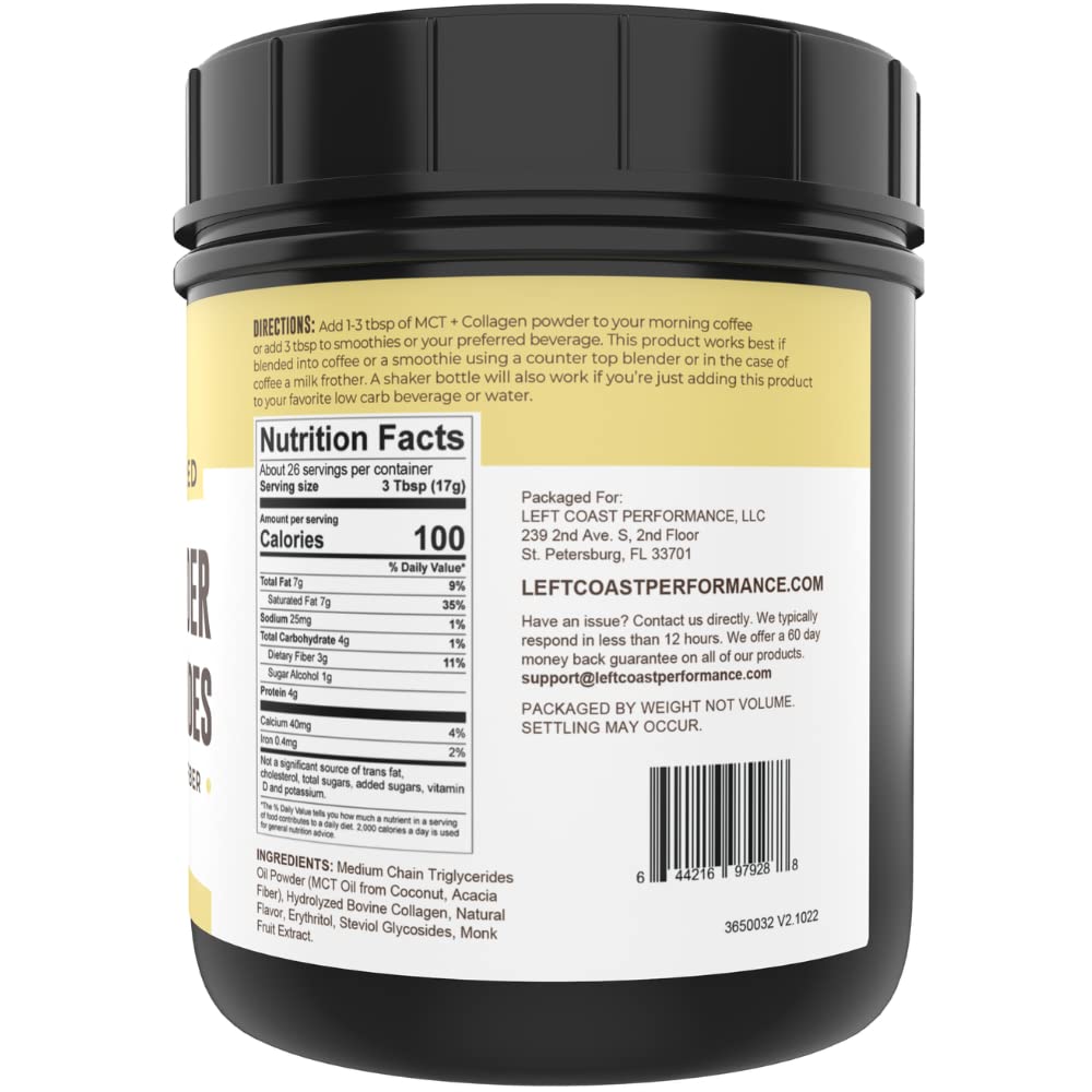 MCT + Collagen Powder, Vanilla, 16oz