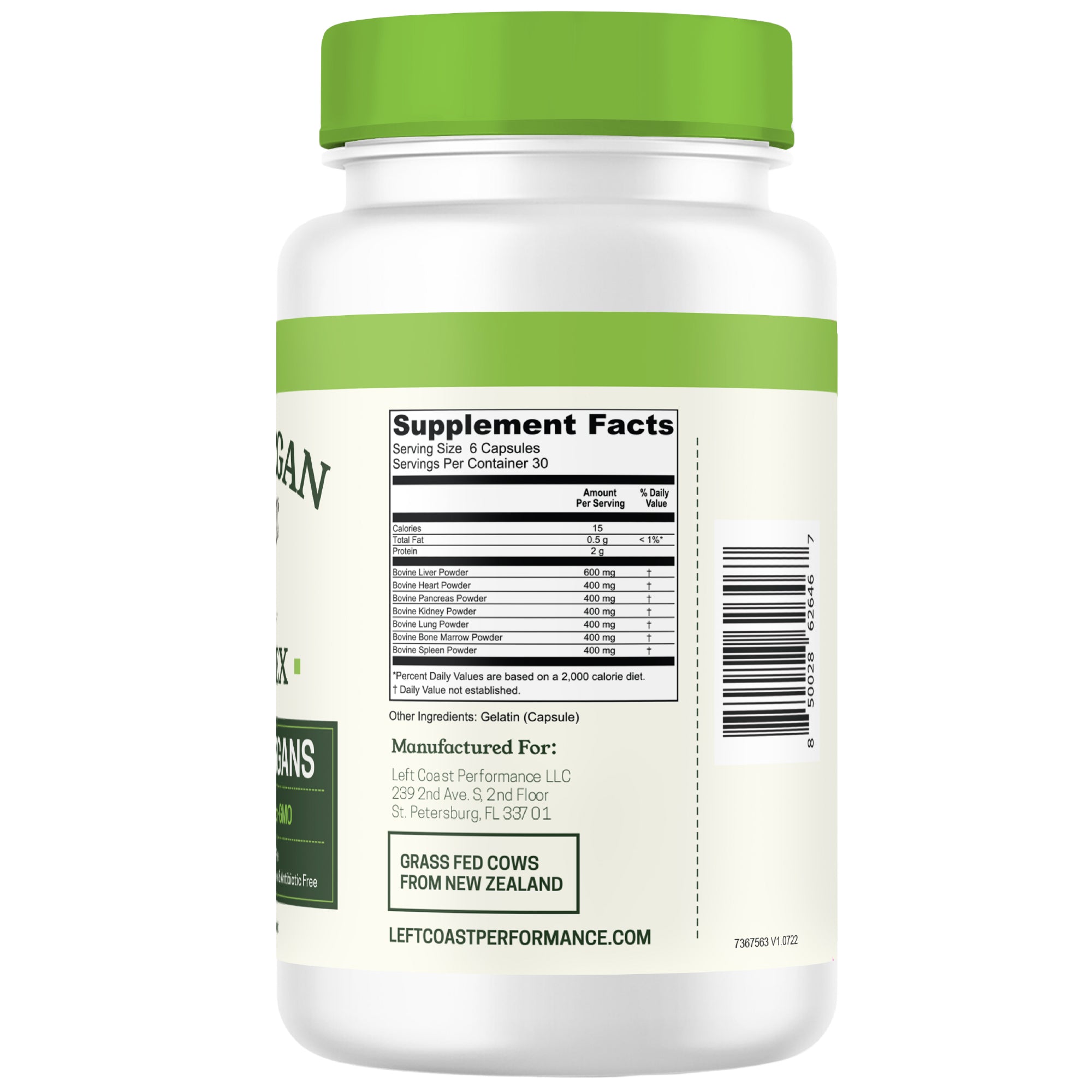 Beef Organ Complex Capsules, 180ct