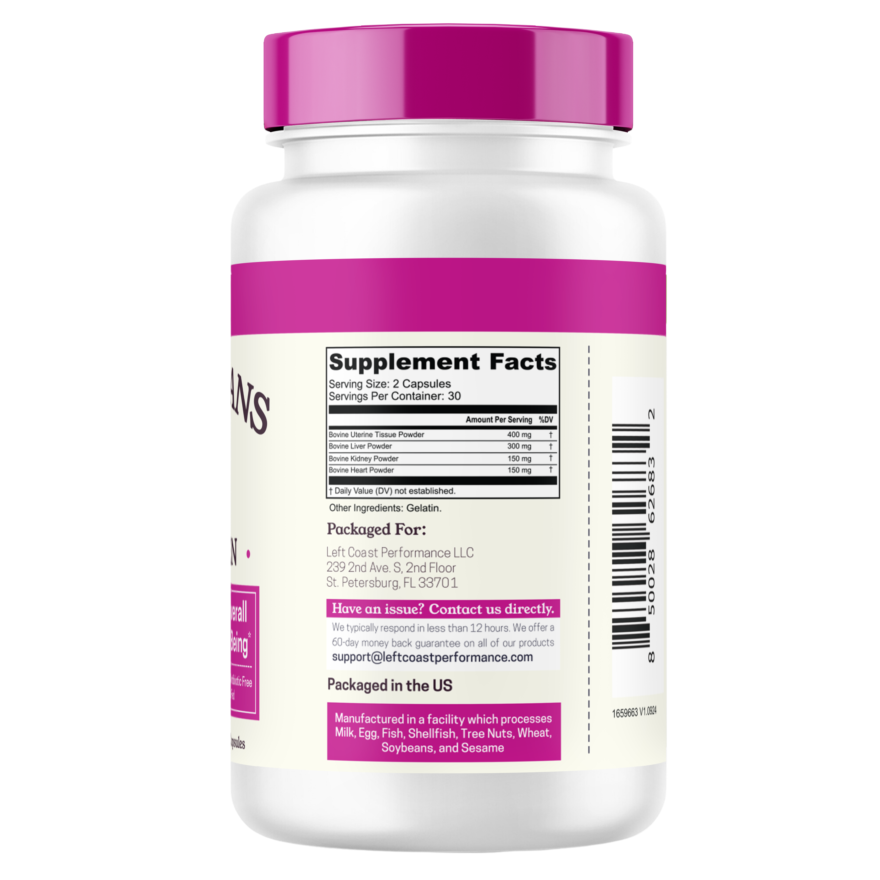 Beef Organs For Women Capsules, 60ct