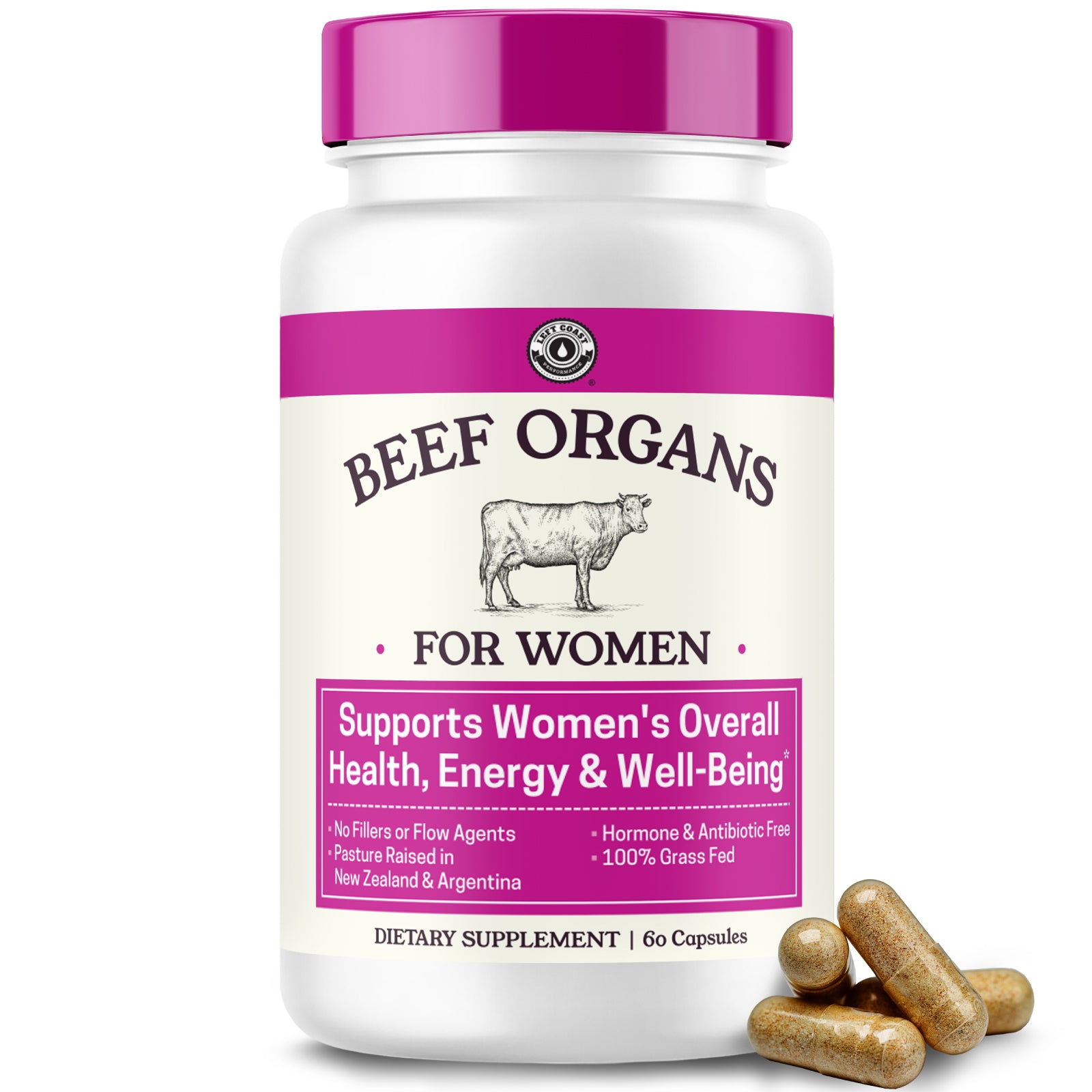 Beef Organs For Women Capsules, 60ct