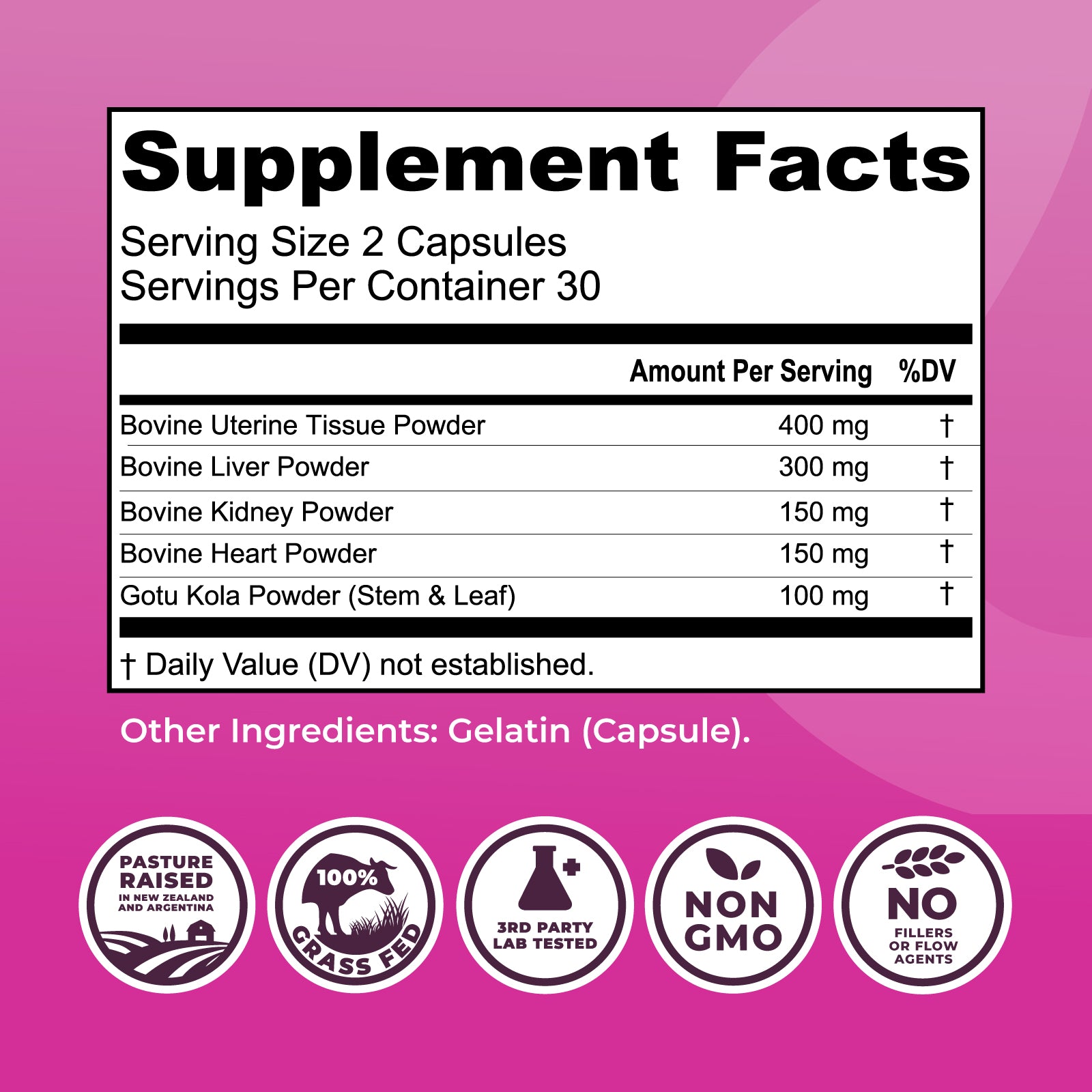 Beef Organs For Women Capsules, 60ct