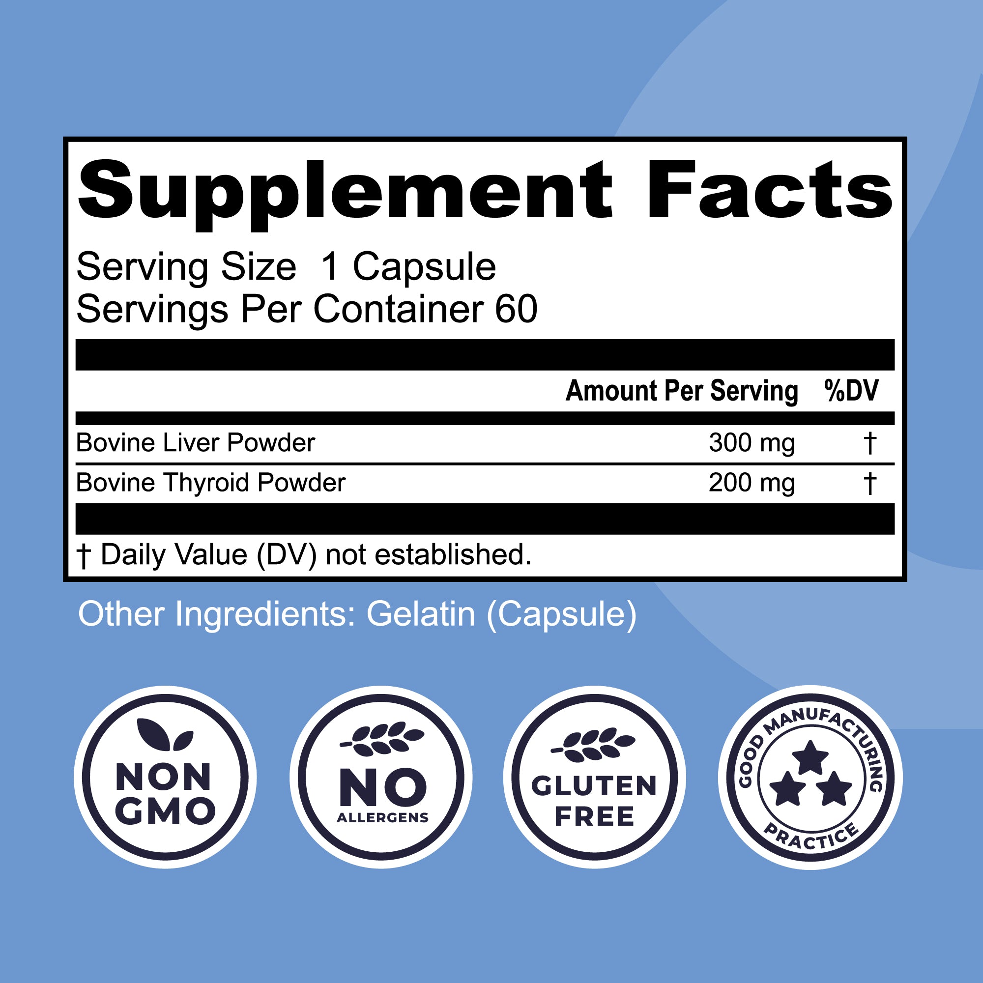 Bovine Thyroid Capsules, 60ct