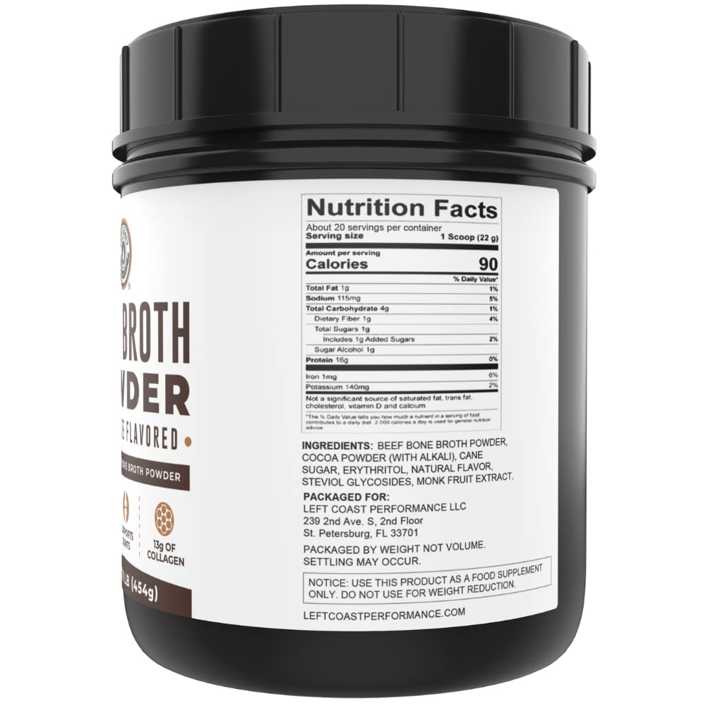 Bone Broth Protein Powder, Chocolate, 16oz