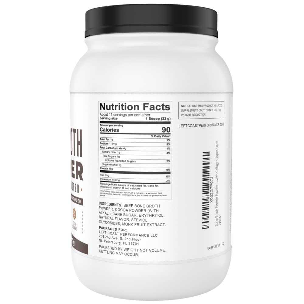 Bone Broth Protein Powder, Chocolate, 32oz