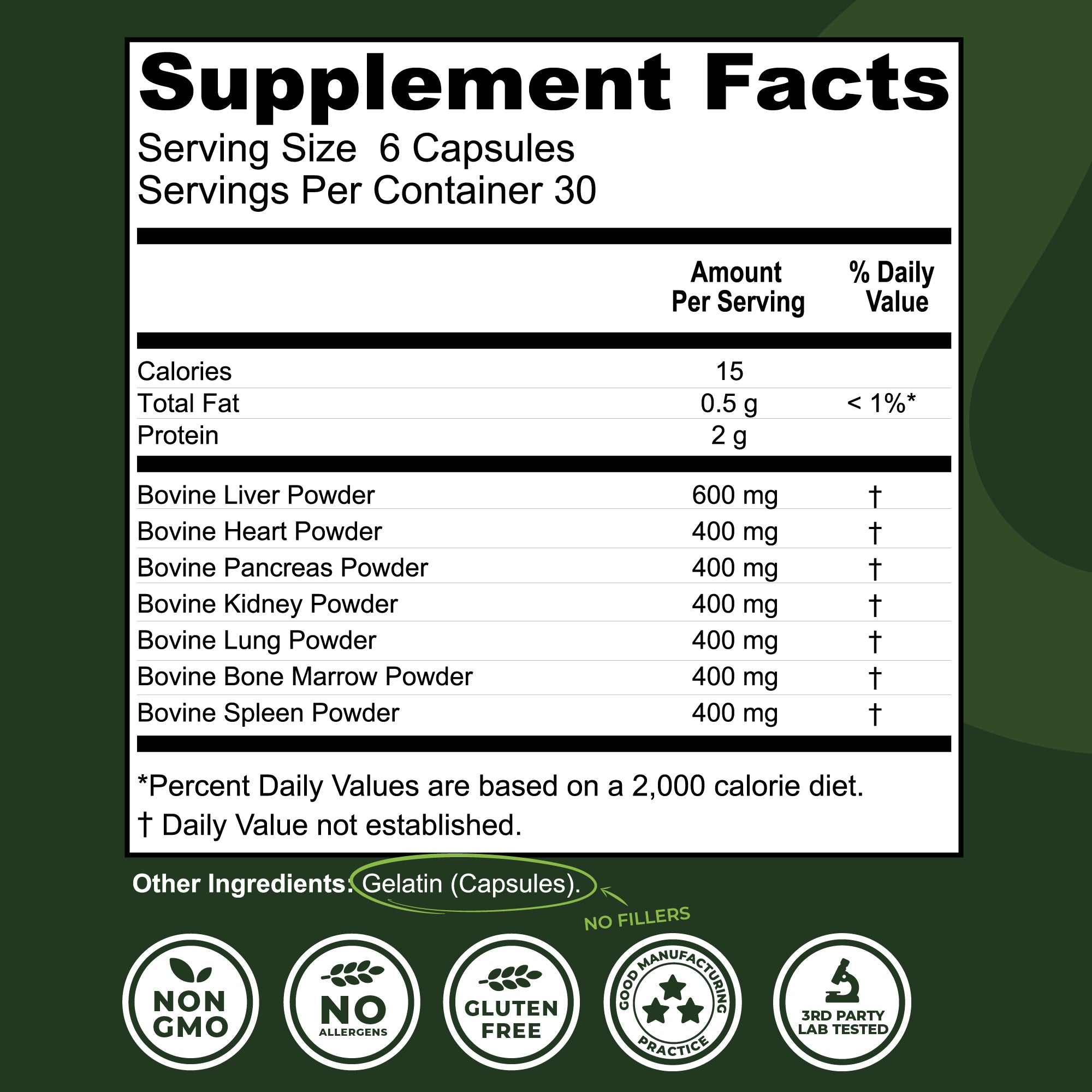 Beef Organ Complex Capsules, 180ct