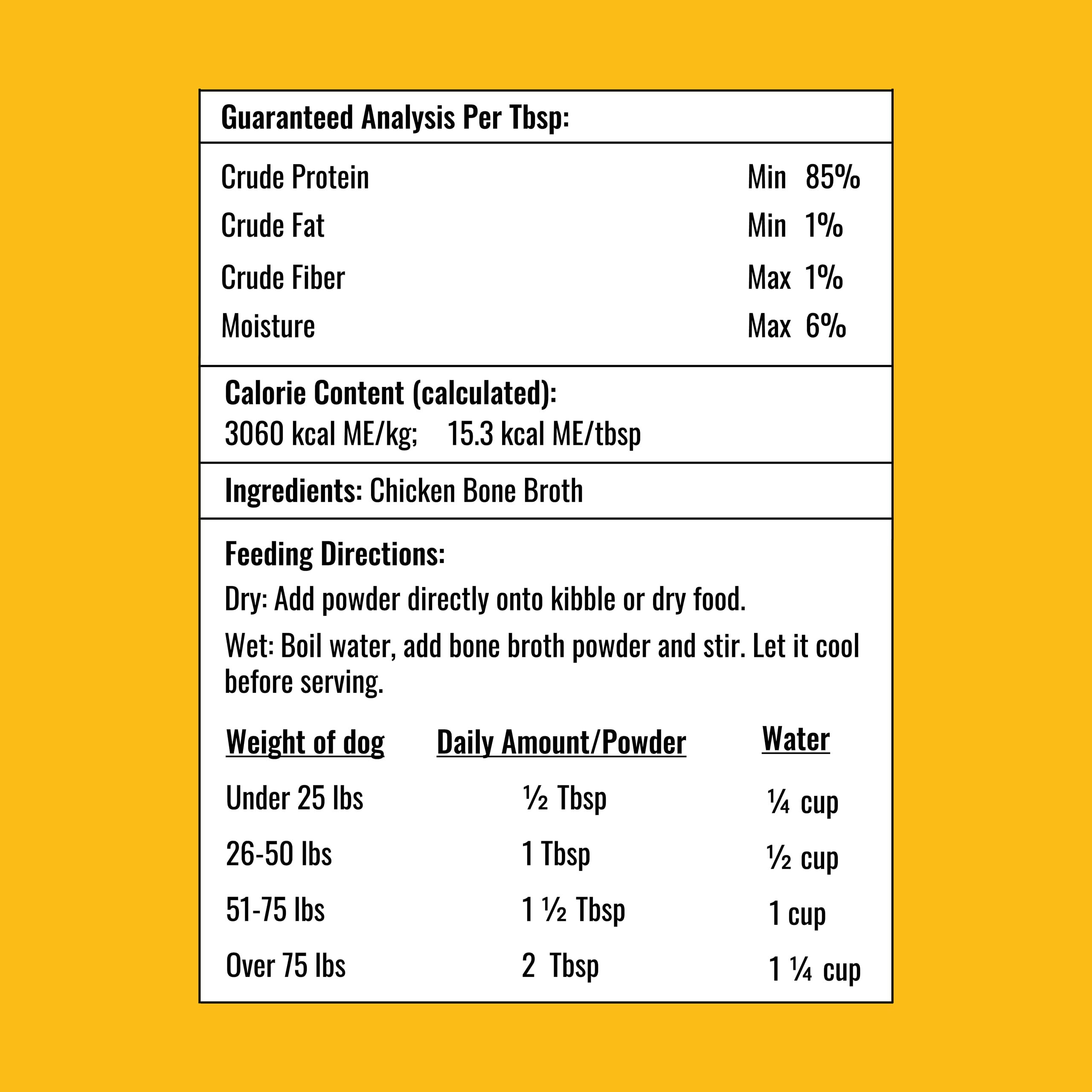 Bone Broth For Dogs and Cats, Chicken