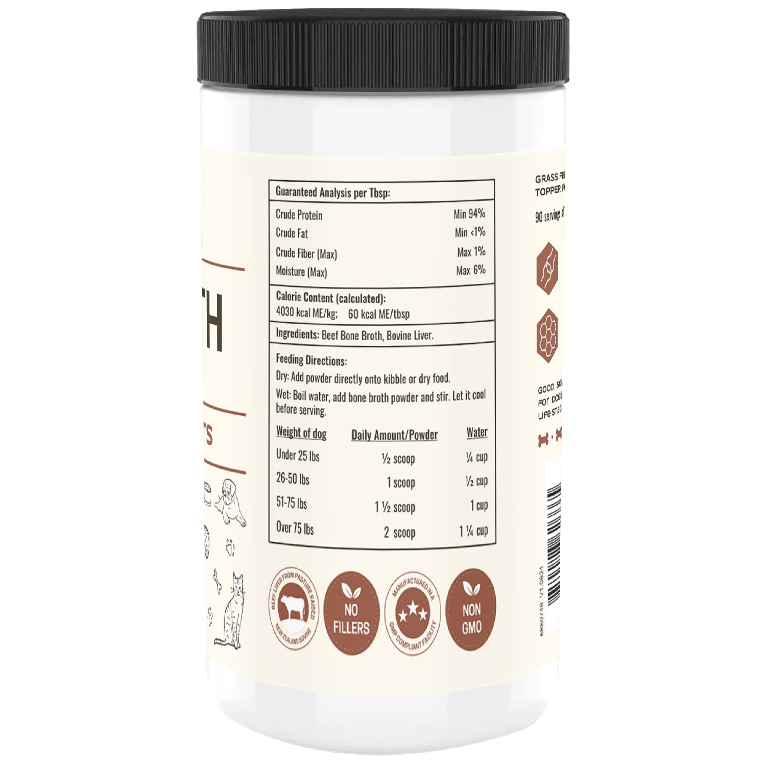 Bone Broth For Dogs and Cats With Beef Liver