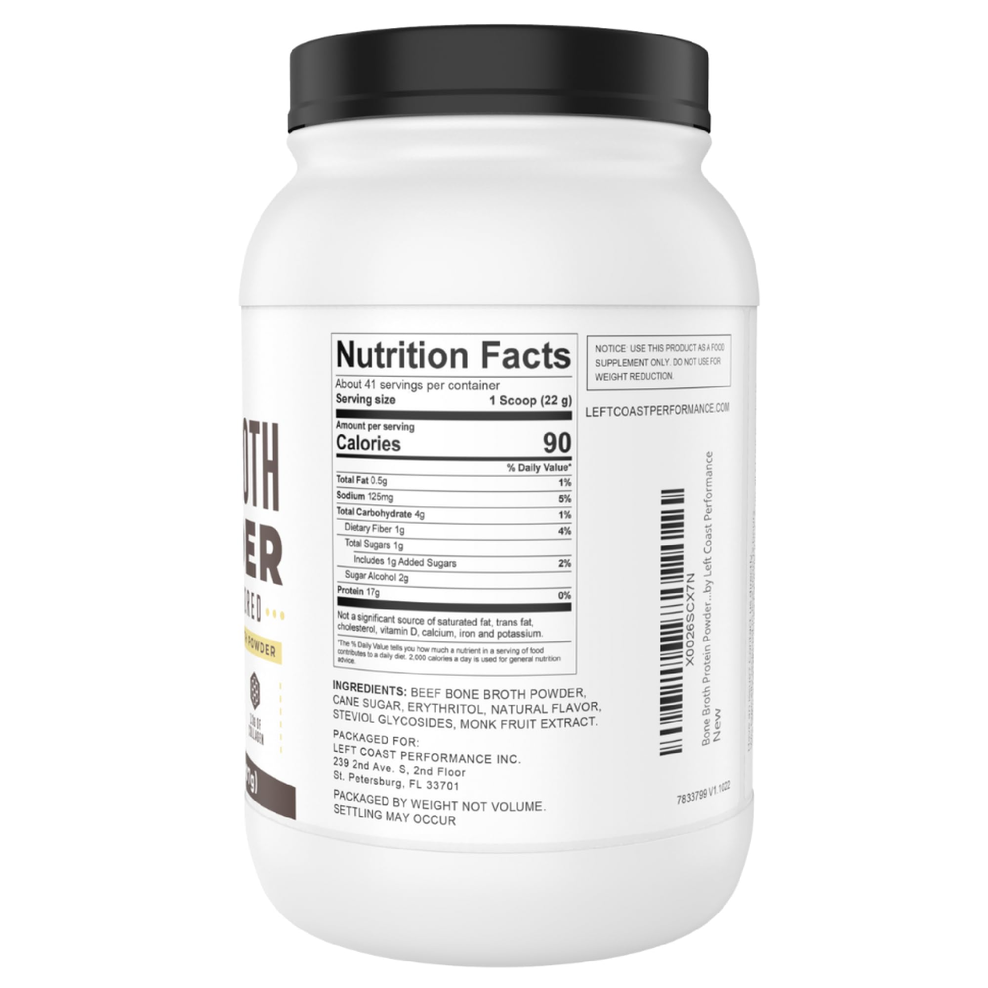 Bone Broth Protein Powder, Vanilla, 32oz