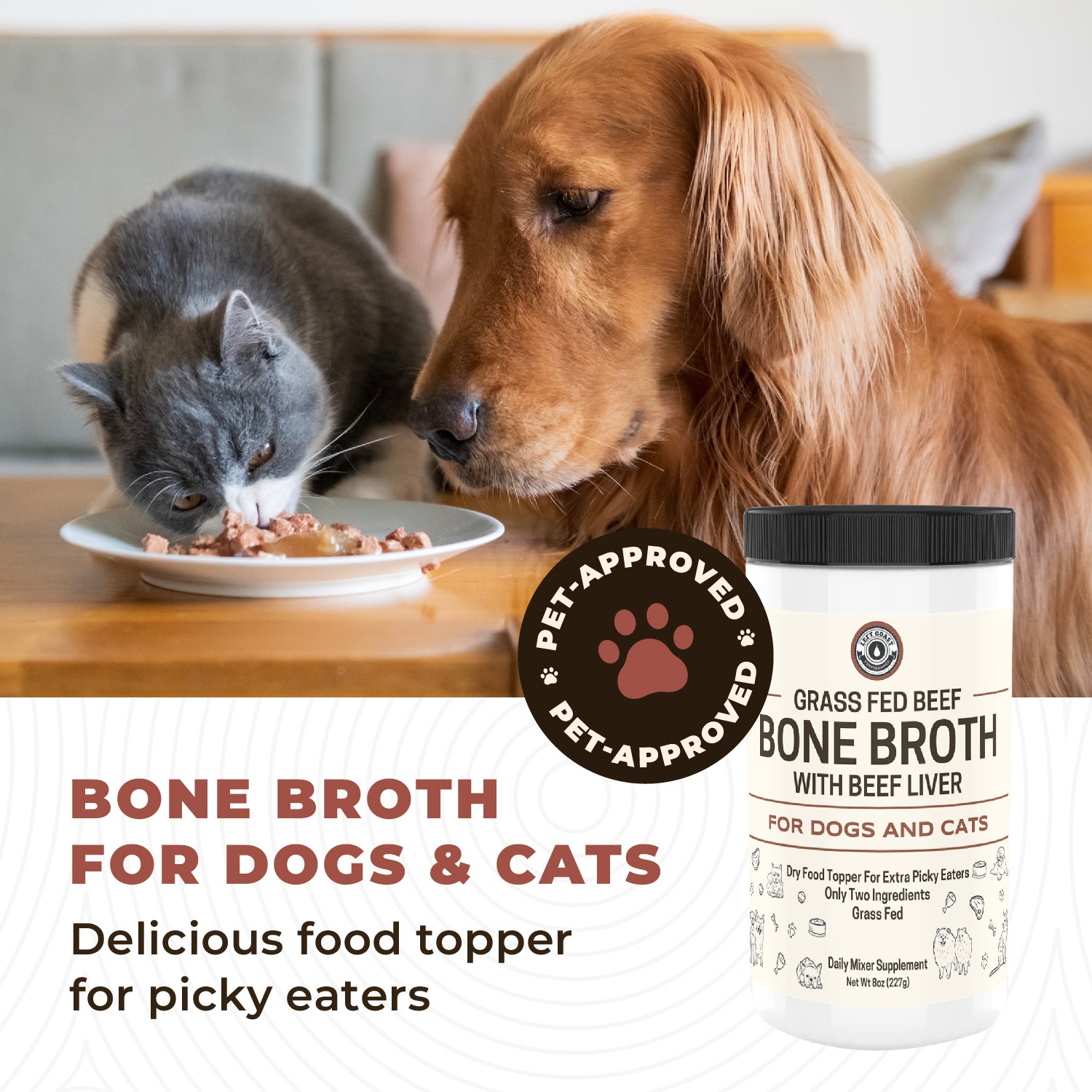 Bone Broth For Dogs and Cats With Beef Liver
